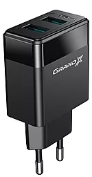 Сетевое зарядное устройство Grand-X 2.4a 2xUSB-A ports home charger black (CH-50) - миниатюра 4