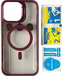 Чехол 1TOUCH Bracket Clear Camera Lens with MagSafe для Apple iPhone 14 Pro Marsala