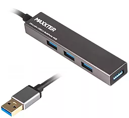 USB-A хаб Maxxter 4хUSB3.0 (HU3A-4P-02) Grey
