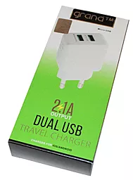 Сетевое зарядное устройство Grand 2 USB 2.1A + Lightning Cable White (GH-C02) - миниатюра 3