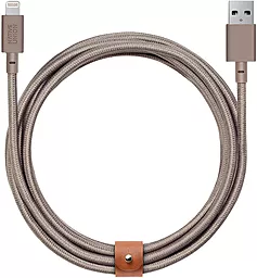 Кабель USB Native Union Belt Cable Lightning Taupe (3m) Taupe (BELT-KV-L-TAU-3) - миниатюра 2