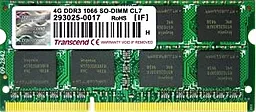 Оперативна пам'ять для ноутбука Transcend SoDIMM DDR3 4GB 1066 MHz (TS4GAP1066S)
