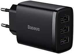 Сетевое зарядное устройство Baseus Compact Charger 3 USB 17W Black (CCXJ020101) - миниатюра 3