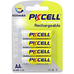 Аккумулятор PKCELL Rechargeable AA (LR06) 600mAh 1.2V NiMH 4шт Yellow (PC / AA600-4BR)