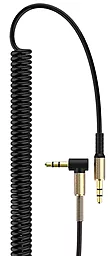 Аудио кабель SkyDolphin SR08 Spring Wire AUX mini Jack 3.5mm M/M Cable 1 м black (AUX-000062) - миниатюра 2