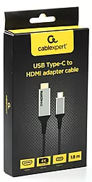 Видеокабель Cablexpert USB Type-C - HDMI v2.0 4k 60hz 1.8m gray (A-CM-HDMIM4K-1.8M) - миниатюра 2