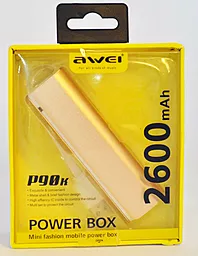 Повербанк Awei Power Bank P90k 2600 mAh Gold - миниатюра 2