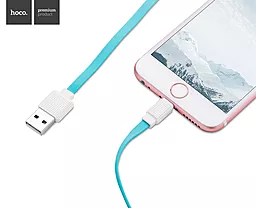 USB Кабель Hoco UPL18 Waffle USB Lightning Cable Flat 2.1A Blue - мініатюра 2