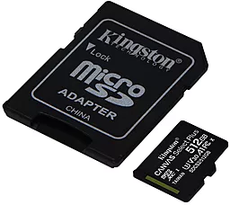 Карта памяти Kingston microSDXC 512GB Canvas Select Plus Class 10 UHS-I U3 V30 A1 + SD-адаптер (SDCS2/512GB) - миниатюра 2