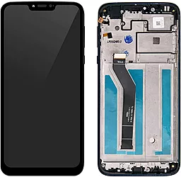 Дисплей Motorola Moto G7 Power (XT1955, XT1955-4) (154mm) с тачскрином и рамкой, Black