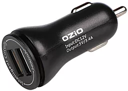 Автомобильное зарядное устройство Ozio 5V/3.4A 2USB Black - миниатюра 3