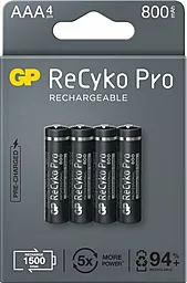 Аккумулятор GP Recyko Pro AAA/HR03 800mAh 4шт (GP85AAAHCB-2EB4)