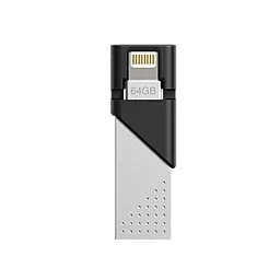 Флешка Silicon Power USB 3.0/Lightning 128GB Z50 (SP128GBLU3Z50V1S) Silver - миниатюра 3