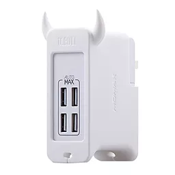 Сетевое зарядное устройство Momax U.Bull 25w 4xUSB-A ports charger white (UM4GSAW) - миниатюра 2