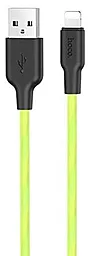 Кабель USB Hoco x21 Plus Fluorescent Lightning Green