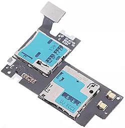 Шлейф Samsung Galaxy Note 2 N7105 с коннектором Sim-карты и карты памяти