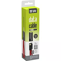 Кабель USB ColorWay 2.4A micro USB Cable Red (CW-CBUM022-RD) - миниатюра 3