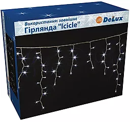 Гірлянда DeLux Гирлянда внешняя ICICLE 120LED 2x0.9m (90009071) синий/черный - мініатюра 2