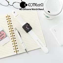 Сменный ремешок COTEetCI W3 Sport Band White для умных часов Apple Watch 42mm/44mm/45mm/49mm (CS2086-WH) - миниатюра 4