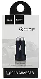 Автомобильное зарядное устройство с быстрой зарядкой Hoco Z4 18w QC2.0 car charger black - миниатюра 4