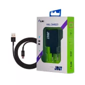 Мережевий зарядний пристрій JUST Core Dual USB Wall Charger 3.4A + micro USB Cable Black/Silver (CCHRGR-CRMU-BLCK) - мініатюра 2