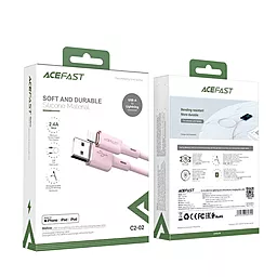 USB PD Кабель AceFast C2-02 12W 2.4A 1.2M Lightning Cable Pink  - миниатюра 3