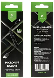 Кабель USB Vinga 1.8M micro USB Cable Black (VCPDCMS1.8BK) - миниатюра 4