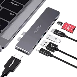 Мультипортовый USB Type-C хаб Choetech HUB-M14 7-in-1 grey - миниатюра 2