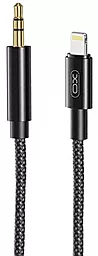 Аудіо кабель XO NB-R211A AUX mini Jack 3.5mm - Lightning M/M Cable 1 м black