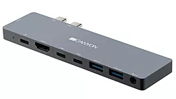 Мультипортовый USB Type-C хаб Canyon 8-in-1 grey (CNS-TDS08DG) - миниатюра 3