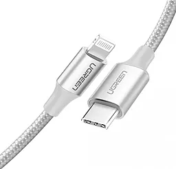  Кабель USB PD Ugreen US304 36w 1.5m USB-C to Lightning MFI cable white - миниатюра 3