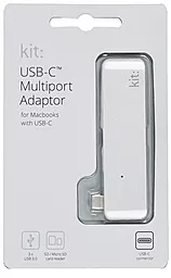 Kit USB-C to 3xUSB 3.0, SD/microSD reader Silver - миниатюра 2