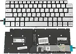 Клавиатура для ноутбука Dell Inspiron 5390, 5490, 7490 с подсветкой клавиш без рамки Original Silver