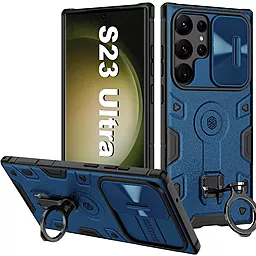 Чехол Nillkin CamShield Armor Pro no logo для Samsung Galaxy S23 Ultra Blue - миниатюра 6