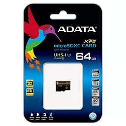 Карта памяти ADATA microSDXC 64GB XPG Class 10 UHS-I U3 (AUSDX64GXUI3-R) - миниатюра 3