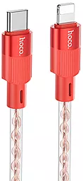 Кабель USB Hoco X99 Crystal Junction 27w 3a 1.2m USB Type-C - Lightning cable red