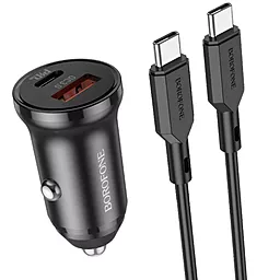 Автомобильное зарядное устройство Borofone BZ18A PD20W QC3.0 + USB Type-C to Type-C Cable Black - миниатюра 2