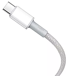 Кабель USB PD Baseus High Density Braided 20V 5A USB Type-C - Type-C Cable White (CATGD-02) - миниатюра 3