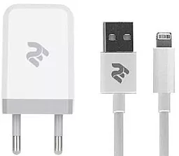 Мережевий зарядний пристрій 2E USB Wall Charger (1USB, 2.1A) + Lightning Cable White (2E-WC1USB2.1A-CL)