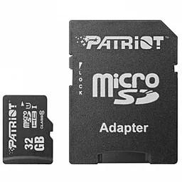 Карта пам'яті Patriot microSDHC 32GB Class 10 UHS-I U1 + SD-адаптер (PSF32GMCSDHC10)