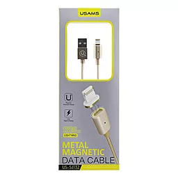 Кабель USB Usams U-Link Magnetic micro USB Cable Gold (US-SJ133) - миниатюра 2