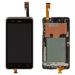 Дисплей HTC Desire 400, One SU (T528w) з тачскріном і рамкою, White