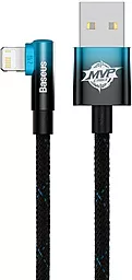 USB Кабель Baseus MVP 2 Elbow-shaped 2.4A 2M Lightning Cable Black/Blue (CAVP000121)