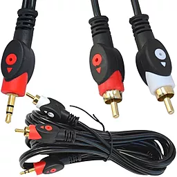 Аудіо кабель TCOM Aux mini Jack 3.5 mm - 2хRCA M/M Cable 5 м black