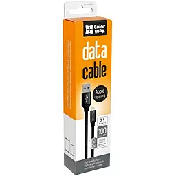 Кабель USB ColorWay Lightning Cable Black (CW-CBUL004-BK) - миниатюра 2