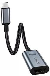 Видео переходник (адаптер) Hoco HB21 USB Type-C to HDMI Converter + OTG Metal Gray - миниатюра 3