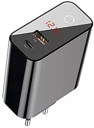 Сетевое зарядное устройство с быстрой зарядкой Baseus Speed PPS Smart Display USB/USB Type-C 45W Black (CCFSEU907-01)