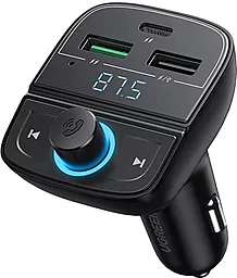 Автомобильное зарядное устройство с FM-модулятором Ugreen Car Charger Bluetooth D229 38W PD/QC 2xUSB-A-1xC Black (80910)