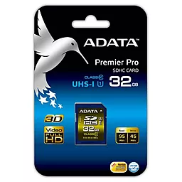 Карта памяти ADATA SDHC 32GB Premier Pro Class 10 UHS-I U1 (ASDH32GUI1CL10-R) - миниатюра 3