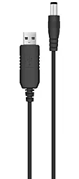 Кабель USB ACCLAB USB-A - DC 5.5х2.1mm 1.5A Black (1283126552816)